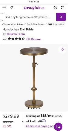 Hansjochen Sunburst Adjustable Accent End Table - Photo 9