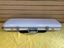 4/4 White Carbon Fiber Violin Case with Hygrometer Side Pocket