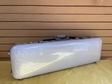 4/4 White Carbon Fiber Violin Case with Hygrometer Side Pocket - Photo 3