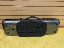 4/4 Grey Carbon Fiber Violin Case with Hygrometer Side Pocket - Photo 3