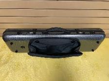 4/4 Grey Carbon Fiber Violin Case with Hygrometer Side Pocket - Photo 4