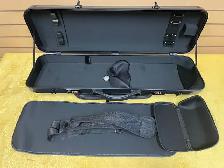 4/4 Grey Carbon Fiber Violin Case with Hygrometer Side Pocket - Photo 5