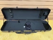 4/4 Grey Carbon Fiber Violin Case with Hygrometer Side Pocket - Photo 6