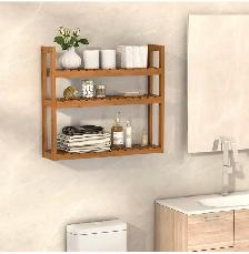 Domax 3-Tier Adjustable Bamboo Wall Shelf - Photo 2