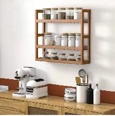Domax 3-Tier Adjustable Bamboo Wall Shelf - Photo 5