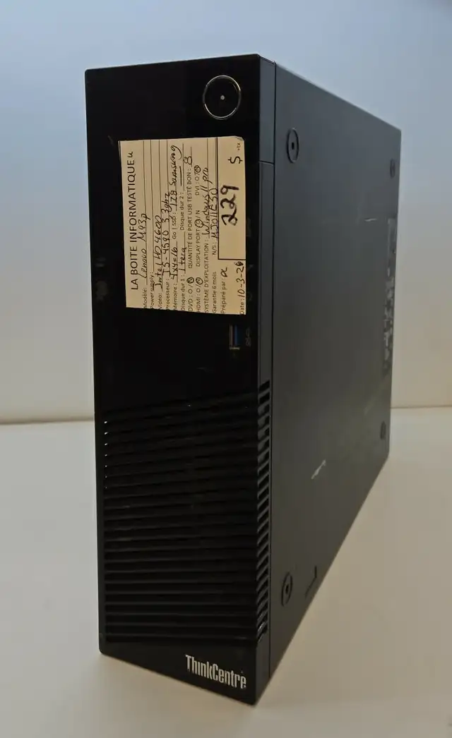 Lenovo ThinkCentre M93p SFF | i5-4590 | 16Go RAM | SSD 128Go