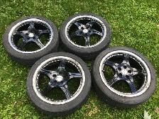 4x Momo FXL ONE "5-Spoke Star" Black Polished 17" mags (5x100mm) - Photo 2