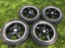 4x Momo FXL ONE "5-Spoke Star" Black Polished 17" mags (5x100mm) - Photo 4