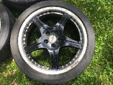 4x Momo FXL ONE "5-Spoke Star" Black Polished 17" mags (5x100mm) - Photo 8