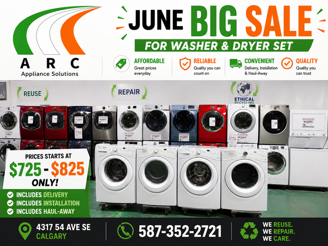 JUNE BIG SALE ON WASHER & DRYER $725-$825 ONLY FREE DELIVERY