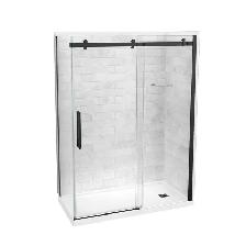 MAAX Utile 60" Walk-In Shower Kit, Black Glass Door – BOXED NEW