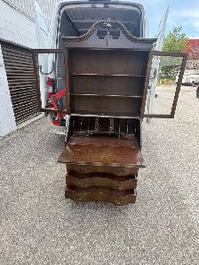Free delivery antique Maddox Table Secretary Desk with Hutch - Photo 9