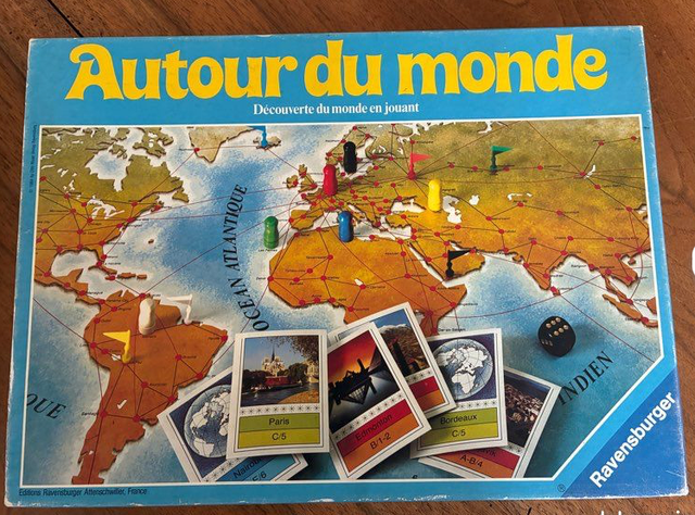 COMPLET / Jeu de société Autour du Monde par Ravensburger 1984