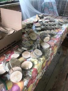 Plus de 100 rondelles de bois à vendre 5$ chacune