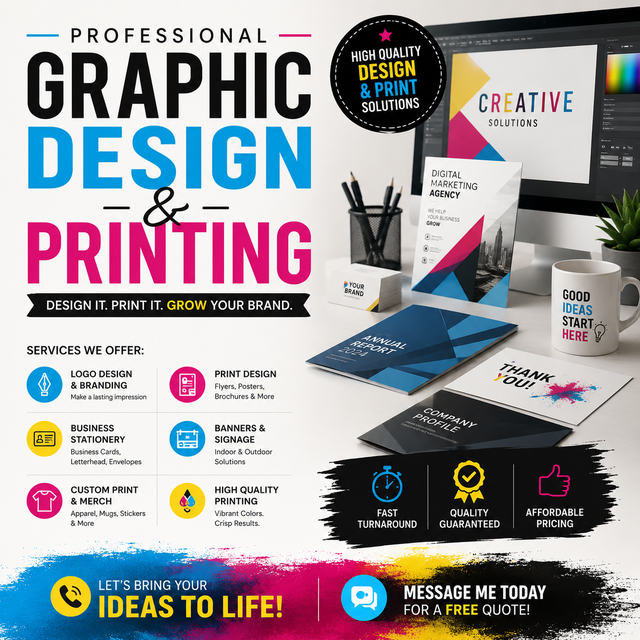 Graphic Design and Printing  at Affordable Prices | Logo $65