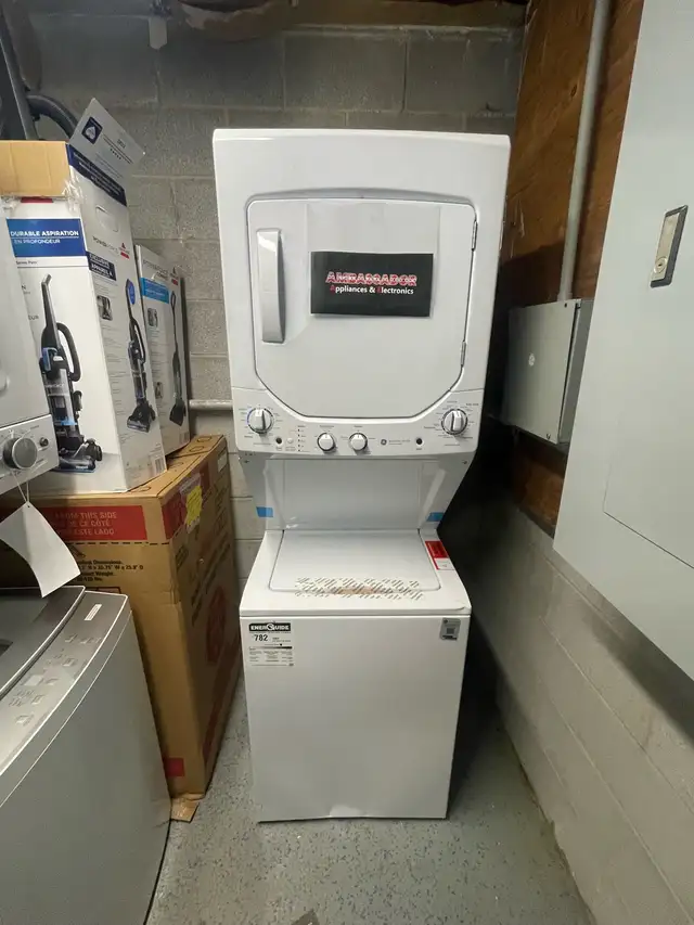 NEW 24" GE Washer & Electric Dryer Stacker (Apartment Size)