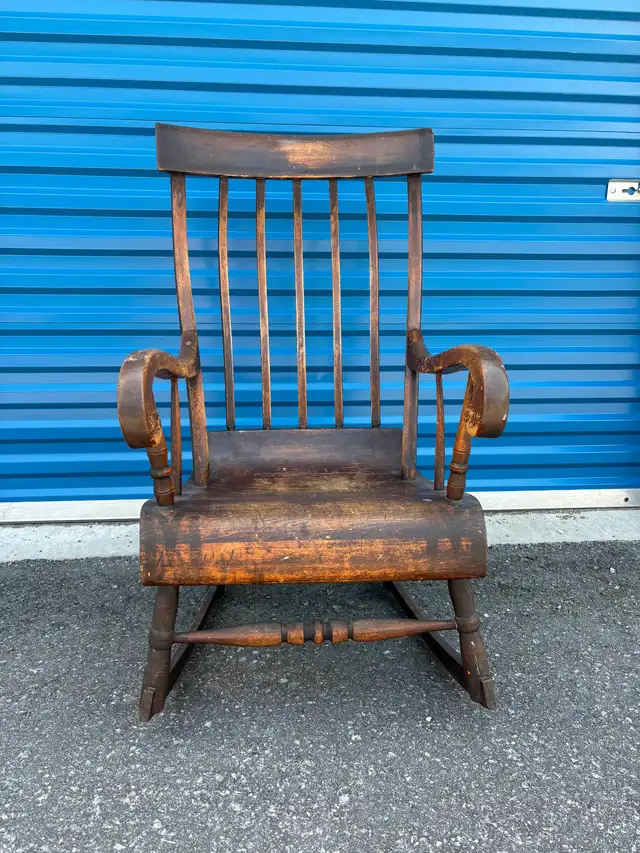 Old Solid Wood Rocking Chair