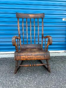 Old Solid Wood Rocking Chair