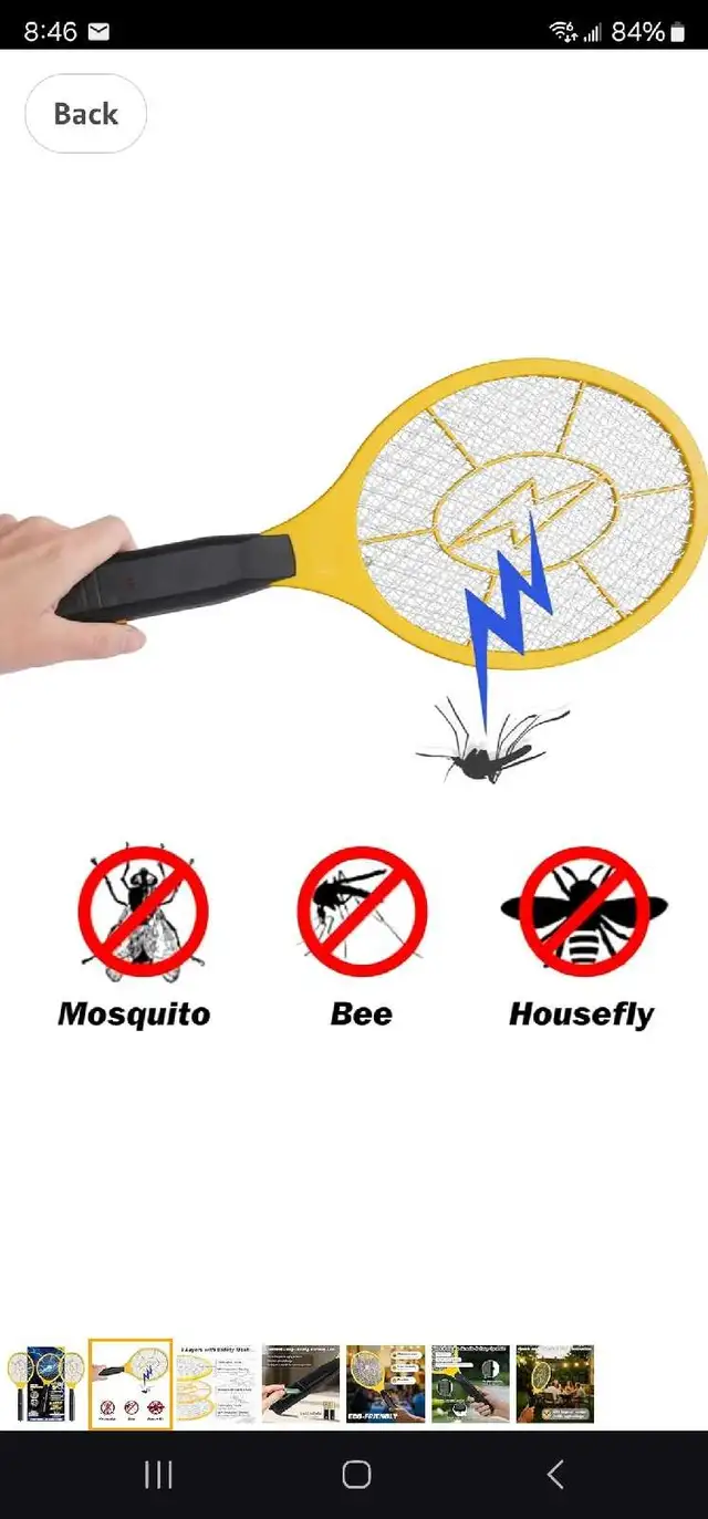 ZAP IT! Bug Zapper Racket RECHARGEABLE