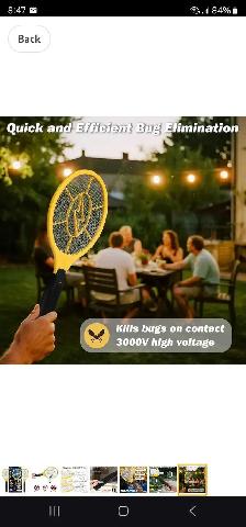 ZAP IT! Bug Zapper Racket RECHARGEABLE - Photo 2