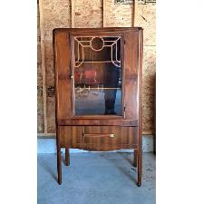 VINTAGE ART DECO CURIO ENGLISH DISPLAY CABINET #2