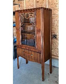 VINTAGE ART DECO CURIO ENGLISH DISPLAY CABINET #2 - Photo 2