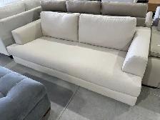 Fabric bench sofa in grey or beige