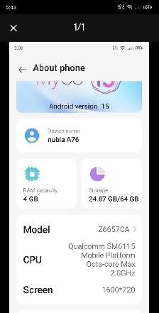 ZTE Nubia A76 screen replacement
