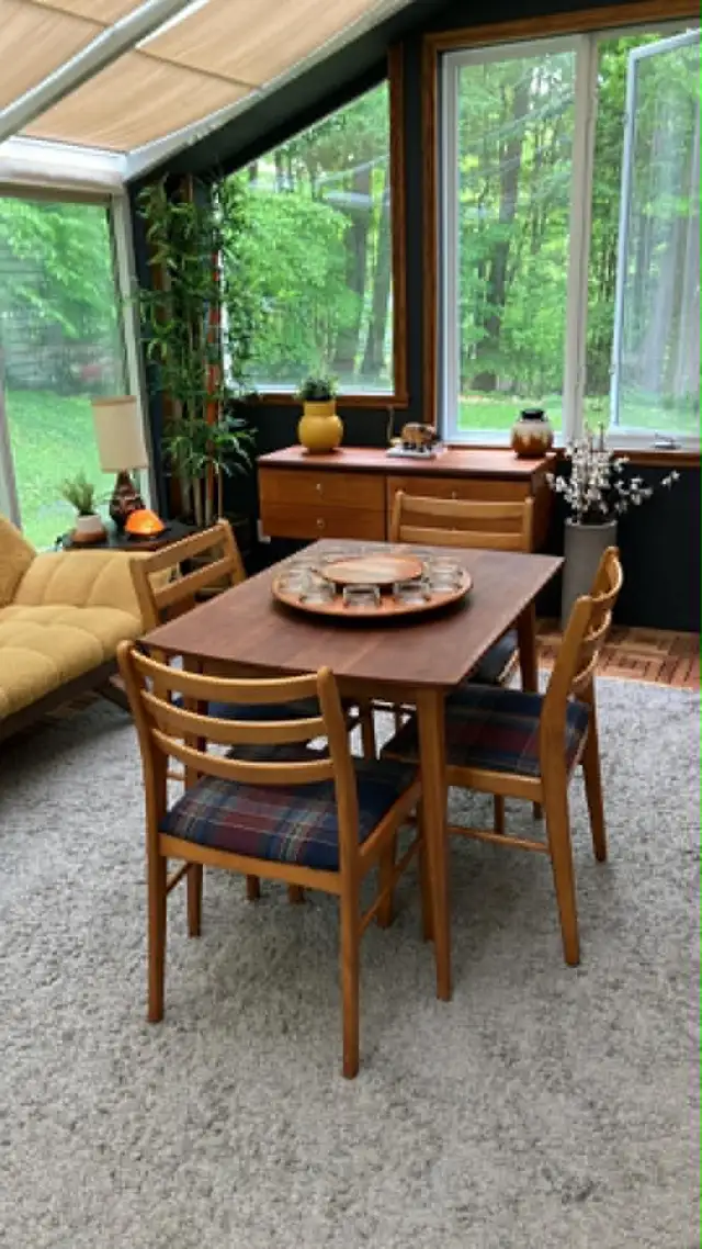 Mid century TEAK TECK. Plateau tournante Lazy Susan / Ensemble s