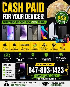CASH PAID FOR YOUR USED PHONES & CONSOLES!