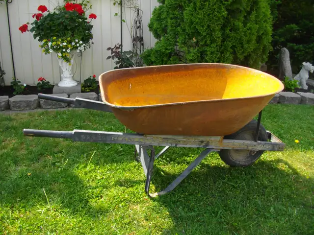 solid steal wheelbarrow no holes