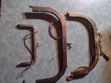 6 metal purse handles with chains new old stock