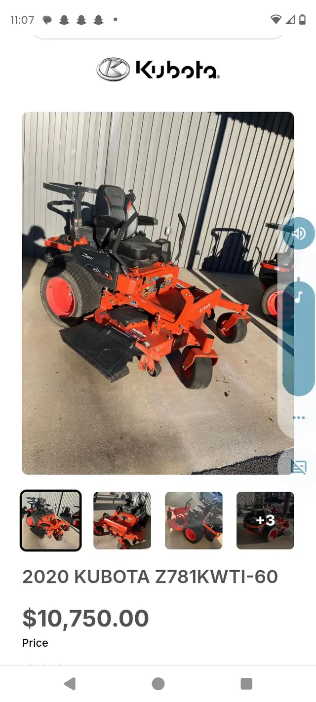 Kubota Z781KWTI-60 Zero Turn Mower
