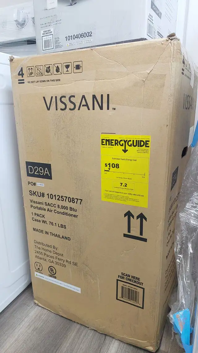 AC - Portable Vissani D29A  VAP08R1AWTS 8000 BTU
