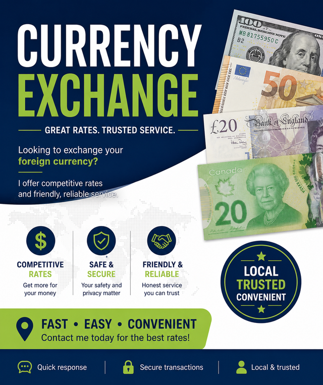 Currency Exchange – Best Rates, Fast Service