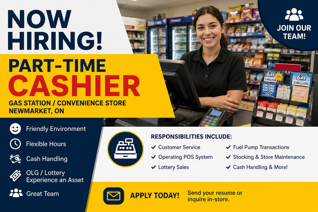 Part-Time Gas Station Cashier – Newmarket, ON