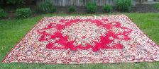 PAST and PRESENT ANTIQUES - VINTAGE WOOL CARPET - 8' 9' X 10' 2'