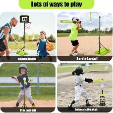 4 in 1 Kids Basketball Hoop and Tee Ball Set for Kids 3-5 | Sale - Photo 3