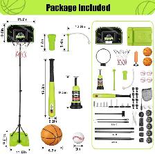 4 in 1 Kids Basketball Hoop and Tee Ball Set for Kids 3-5 | Sale - Photo 5