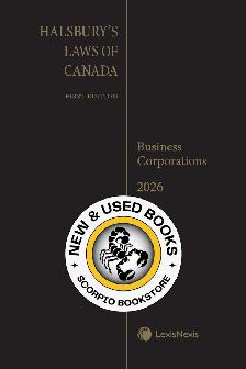 Halsbury's Laws of Canada 1st Edition Coombs 9780433539292