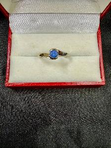 Women's 14K White Gold Ring with Blue Topaz~Size 10