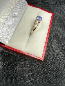 Women's 14K White Gold Ring with Blue Topaz~Size 10 - Photo 2