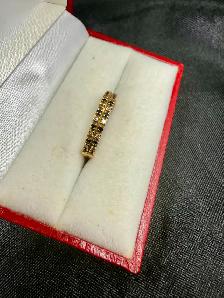 Women's 14K Gold Ring with Diamonds and Sapphires~Size 9 - Photo 2