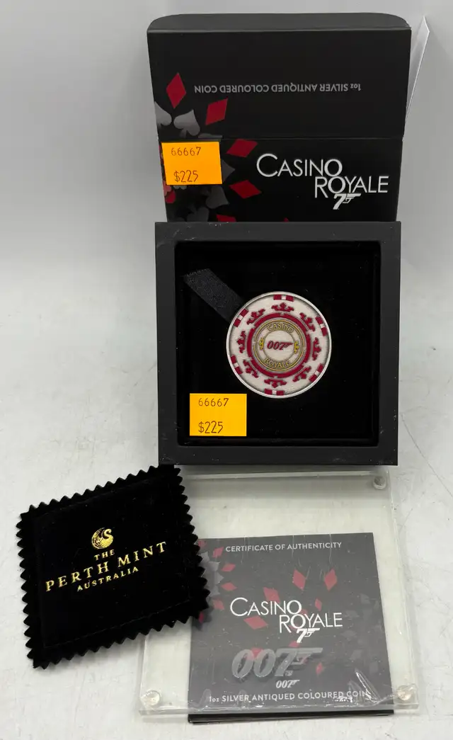 Casino Royal 007 1oz .999 Fine Silver Coloured Coin