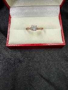 Women's 14K Rose Gold Ring with Cubic Zirconia~Size 7 - Photo 2