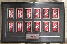 Framed Coca-Cola Classic Commemorative Cans