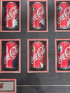 Framed Coca-Cola Classic Commemorative Cans - Photo 3
