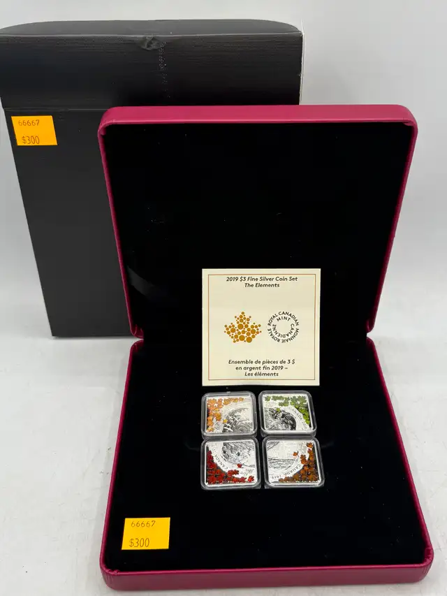 2019 .999 Fine Silver 'The Elements' 4-Coin Set