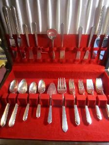 #146   BERKLEY SQUARE silverware set for 4, Monogramed 'K' - Photo 2