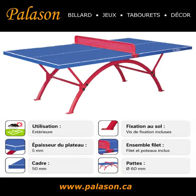 Outdoor ping-pong table / Table de tennis extérieure